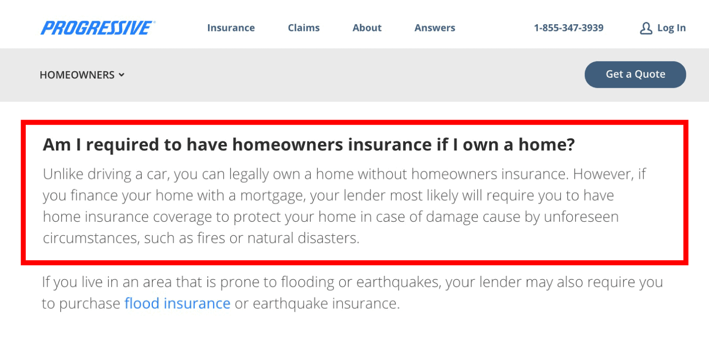 Progressive FAQ page Progressive FAQ page