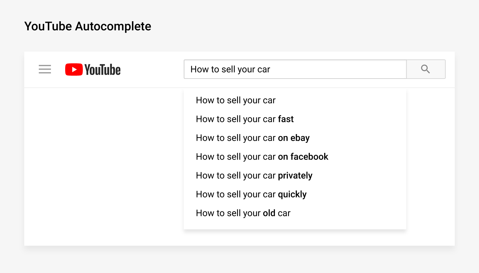YouTube autocomplete YouTube autocomplete