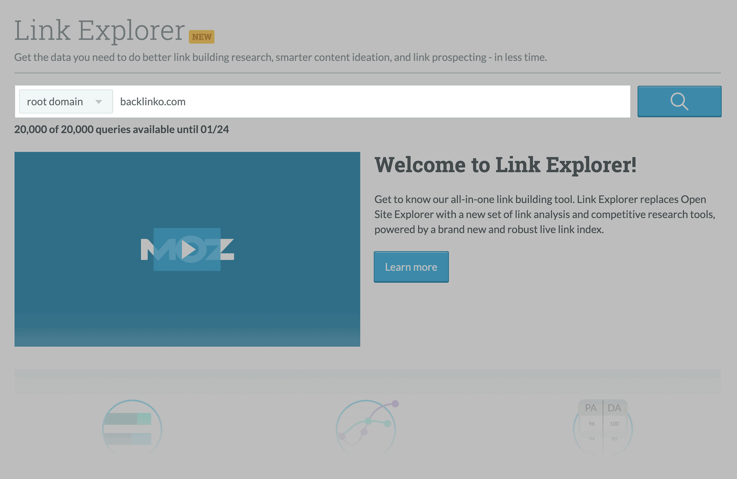 Moz Link Explorer – Enter URL Moz Link Explorer – Enter URL