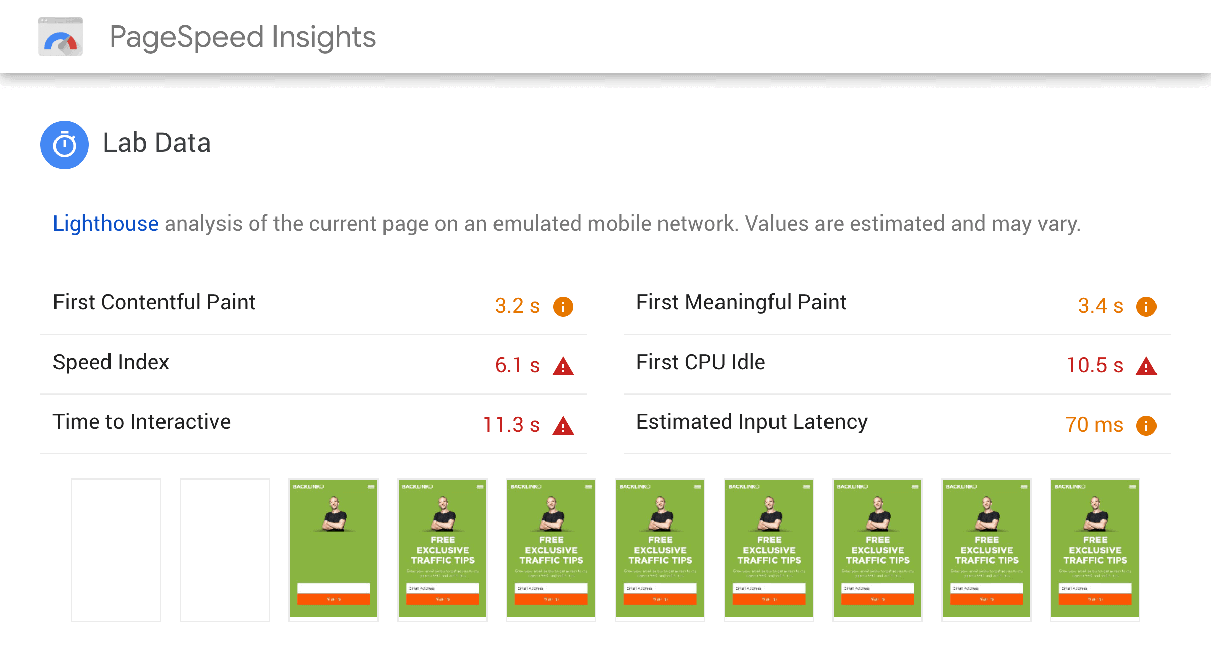 PageSpeed Insights – Problems PageSpeed Insights – Problems