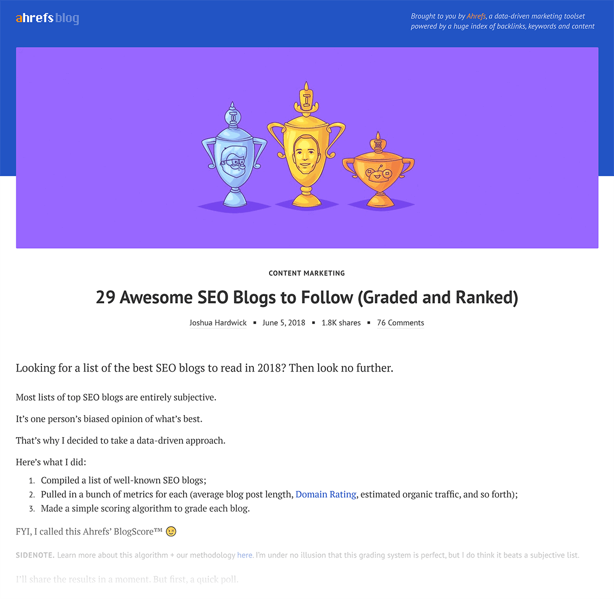 Ahrefs – Favourite SEO blogs post Ahrefs – Favourite SEO blogs post