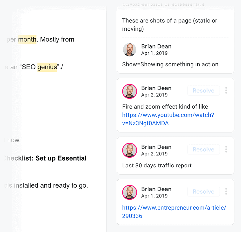 Video script annotations Video script annotations