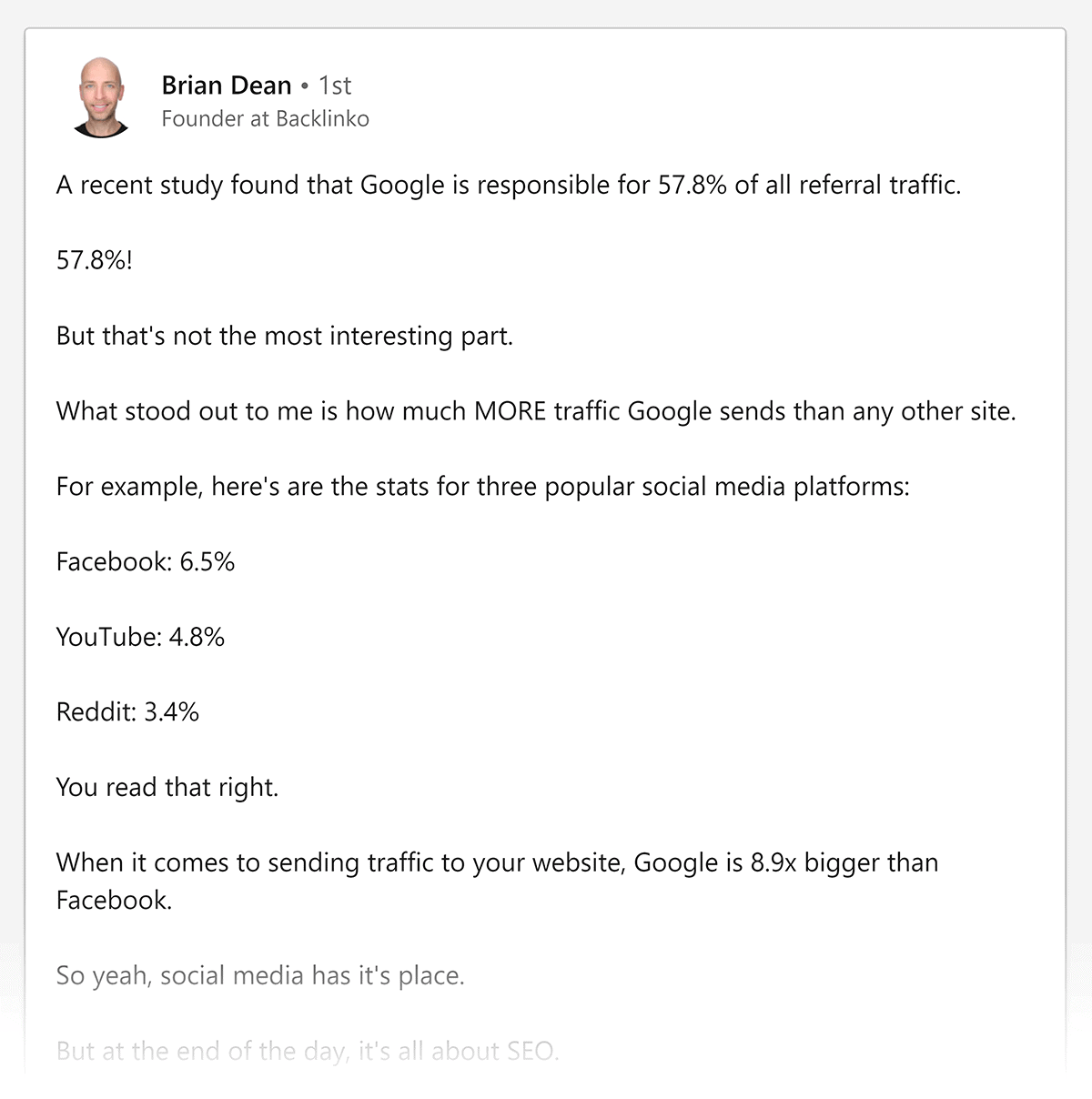 Valuable content in LinkedIn post Valuable content in LinkedIn post