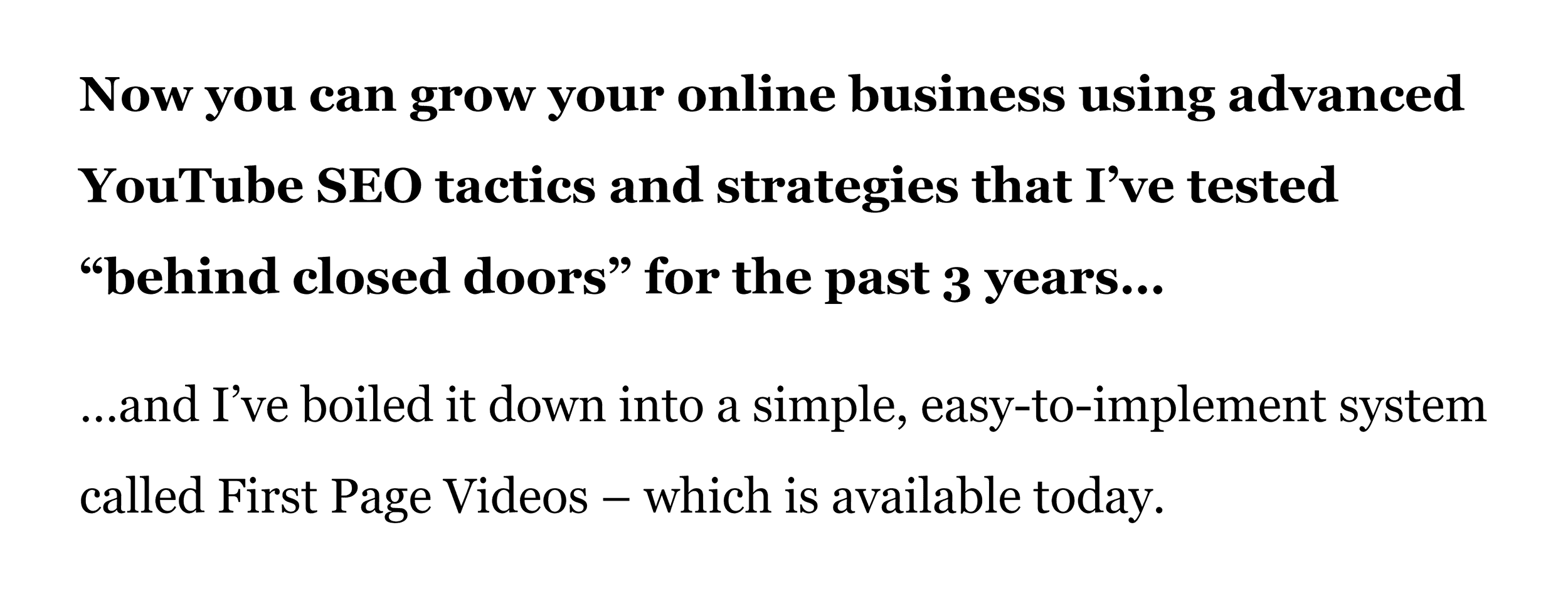 First Page Videos – Sales page intro First Page Videos – Sales page intro