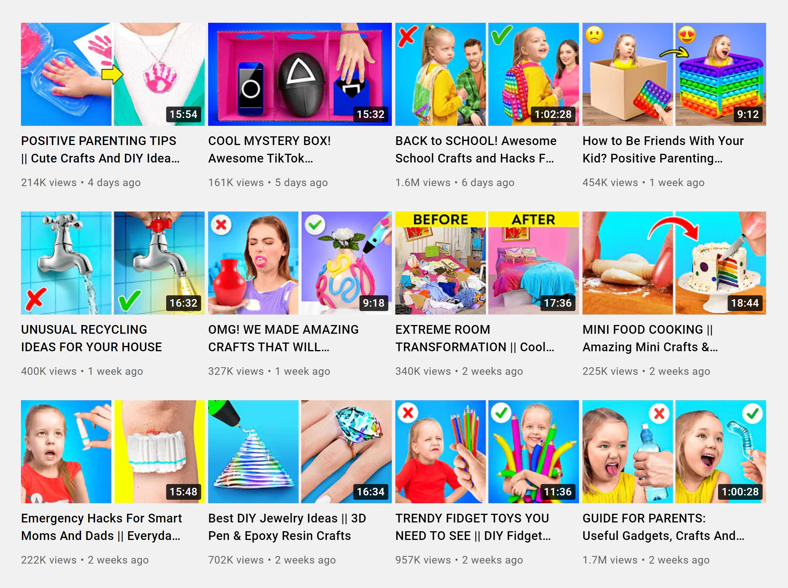 YouTube – 5-minute crafts – Thumbnails YouTube – 5-minute crafts – Thumbnails