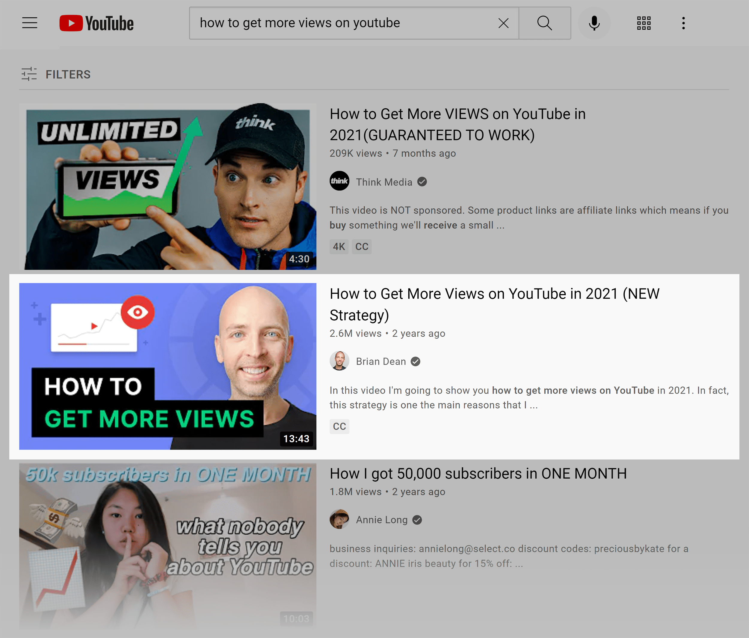 YouTube SERP – How to get more views on YouTube YouTube SERP – How to get more views on YouTube