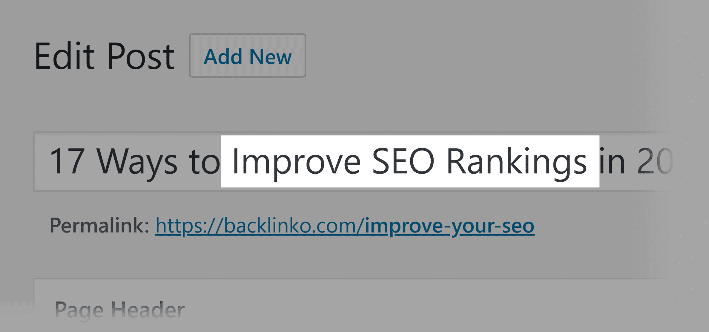 Improve SEO rankings – Keyword in title Improve SEO rankings – Keyword in title