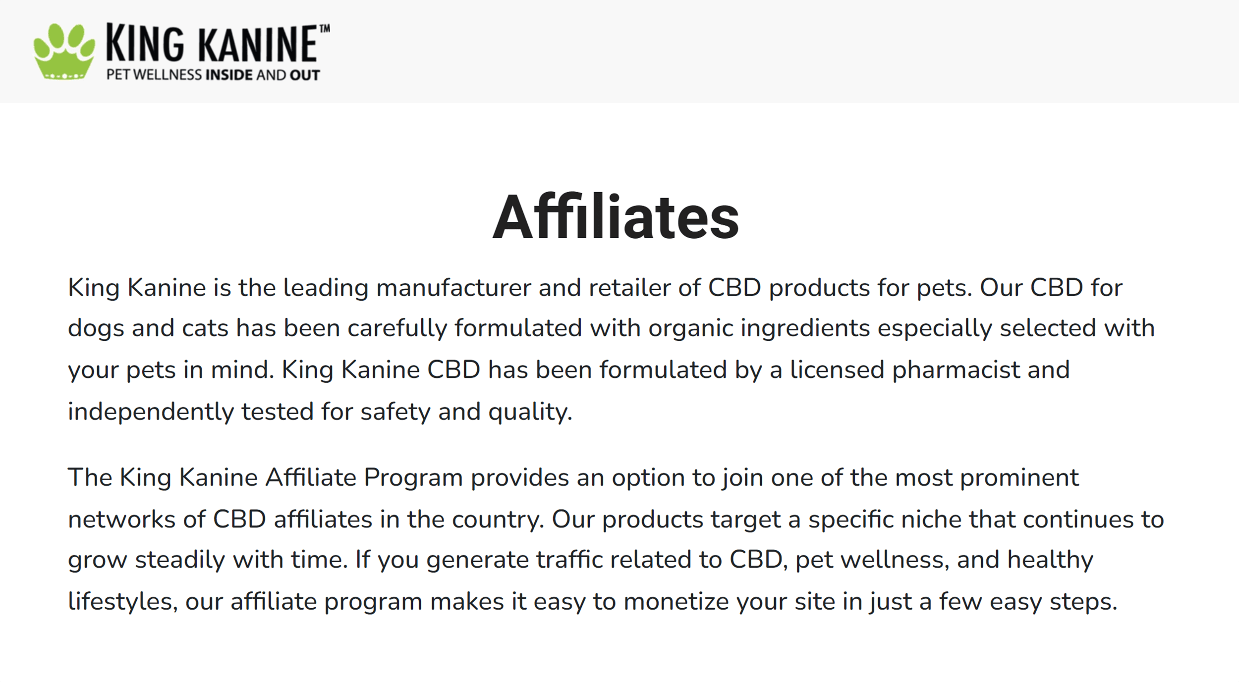 King Kanine Affiliate Program King Kanine Affiliate Program