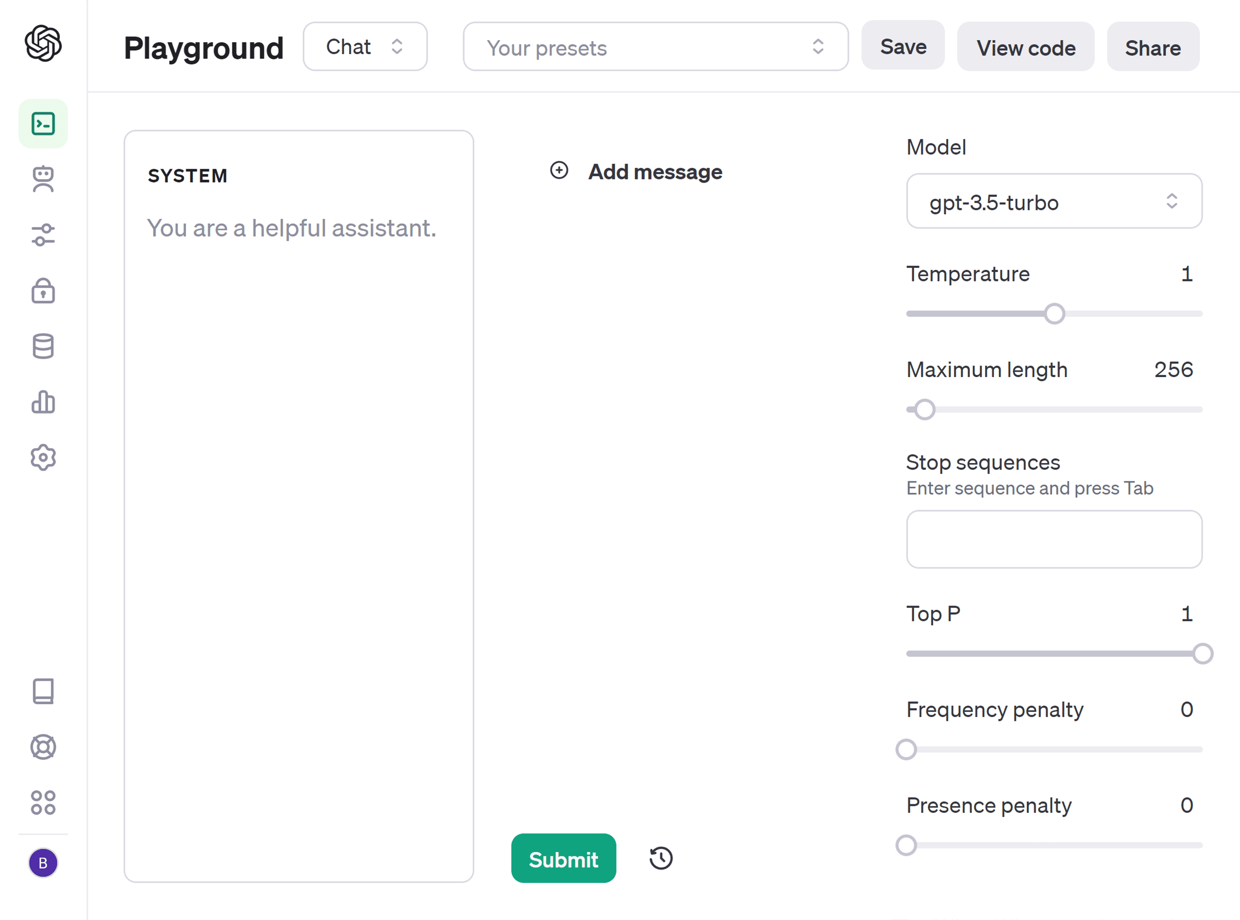 openAI Playground openAI Playground