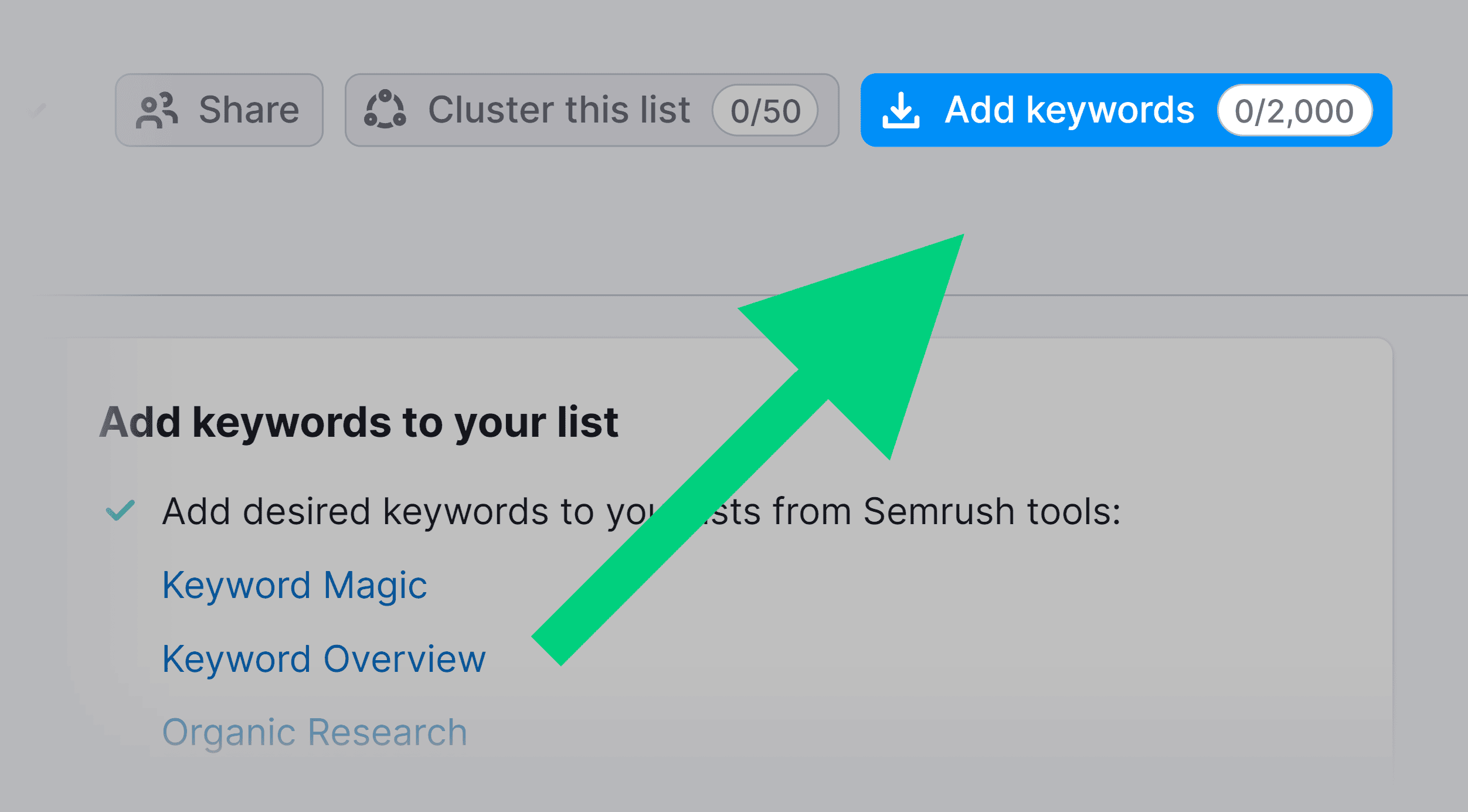 Keyword Manager – Add keywords Keyword Manager – Add keywords