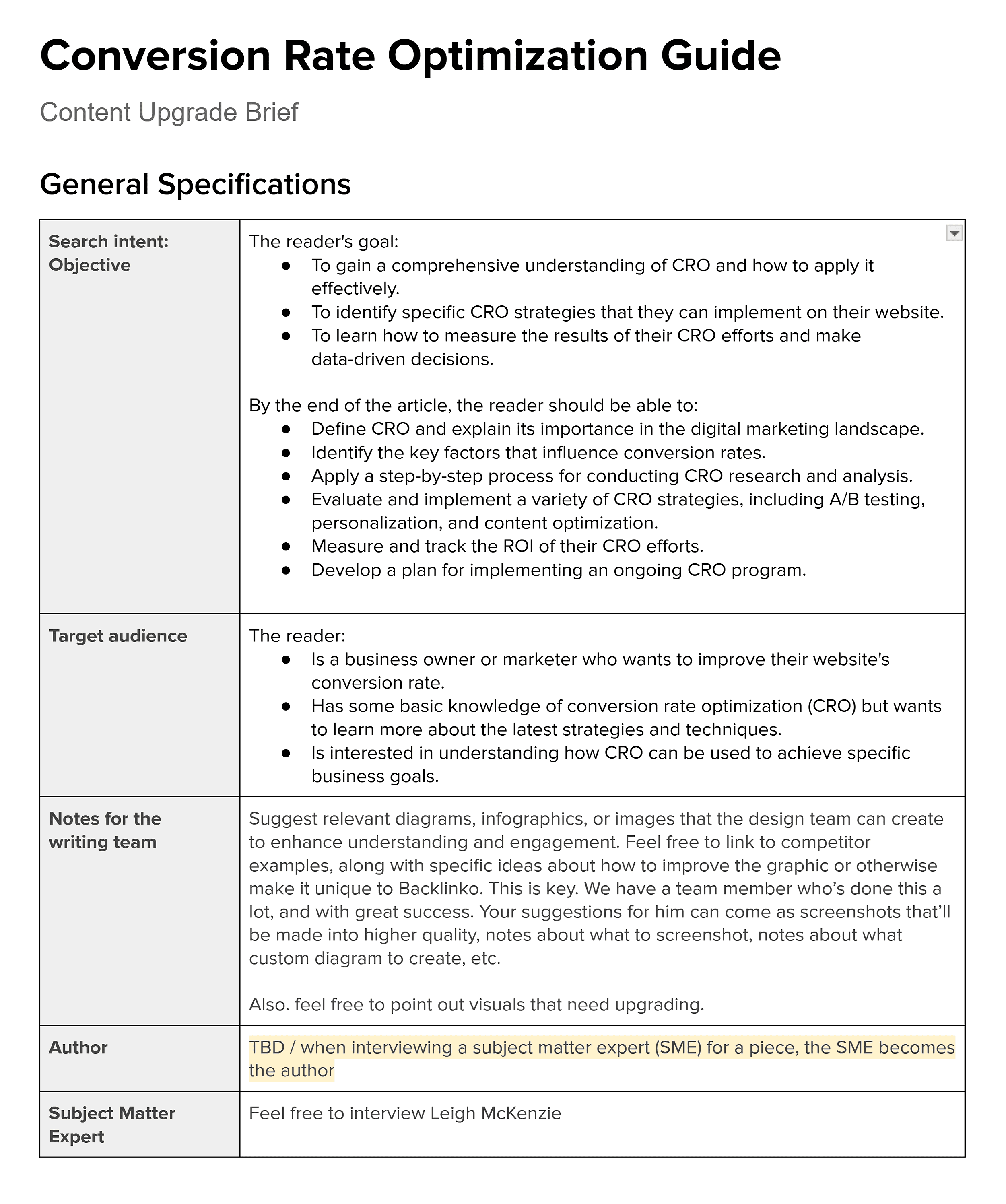 Backlinko – Post brief Backlinko – Post brief