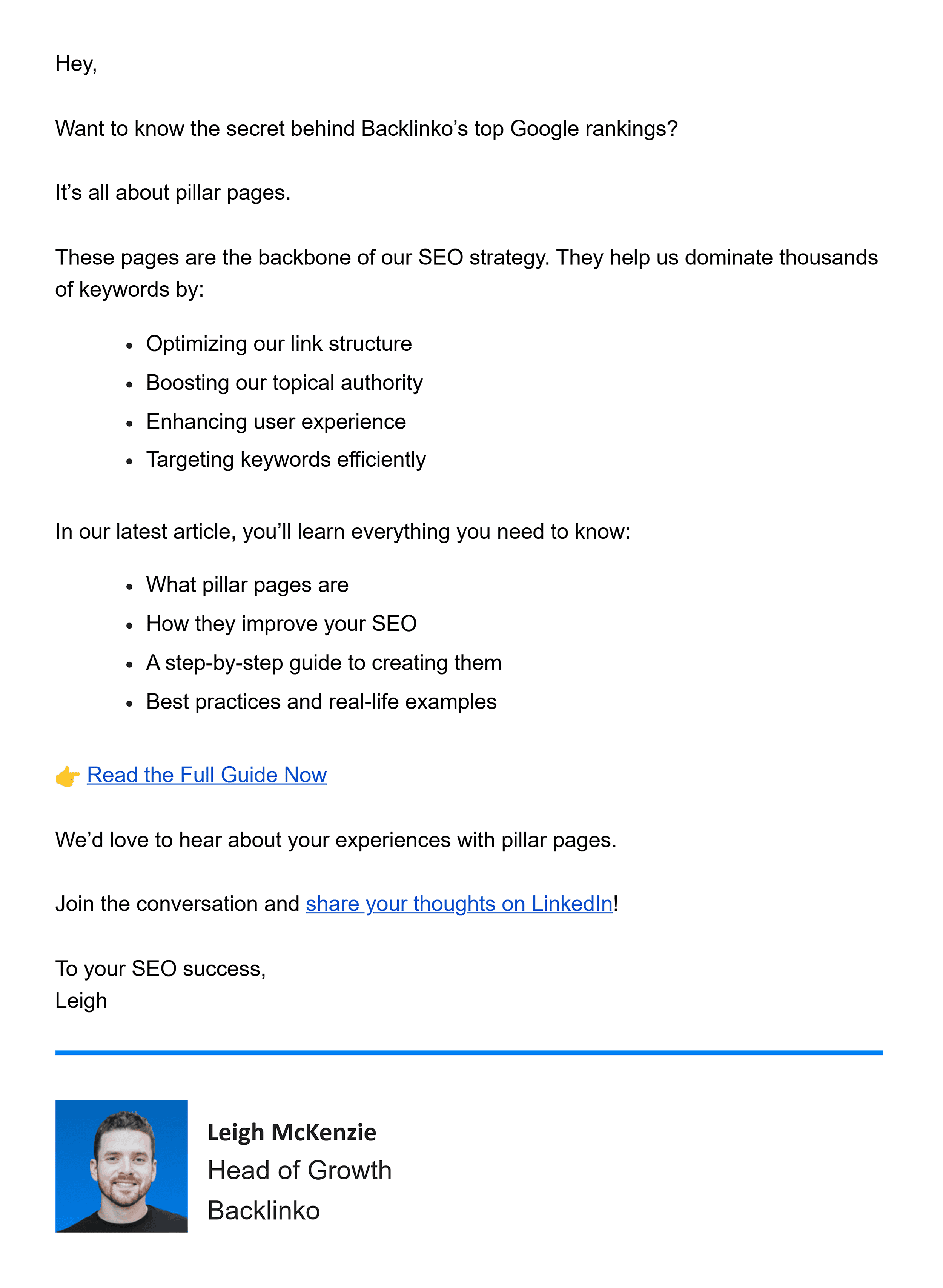Backlinko newsletter Backlinko newsletter
