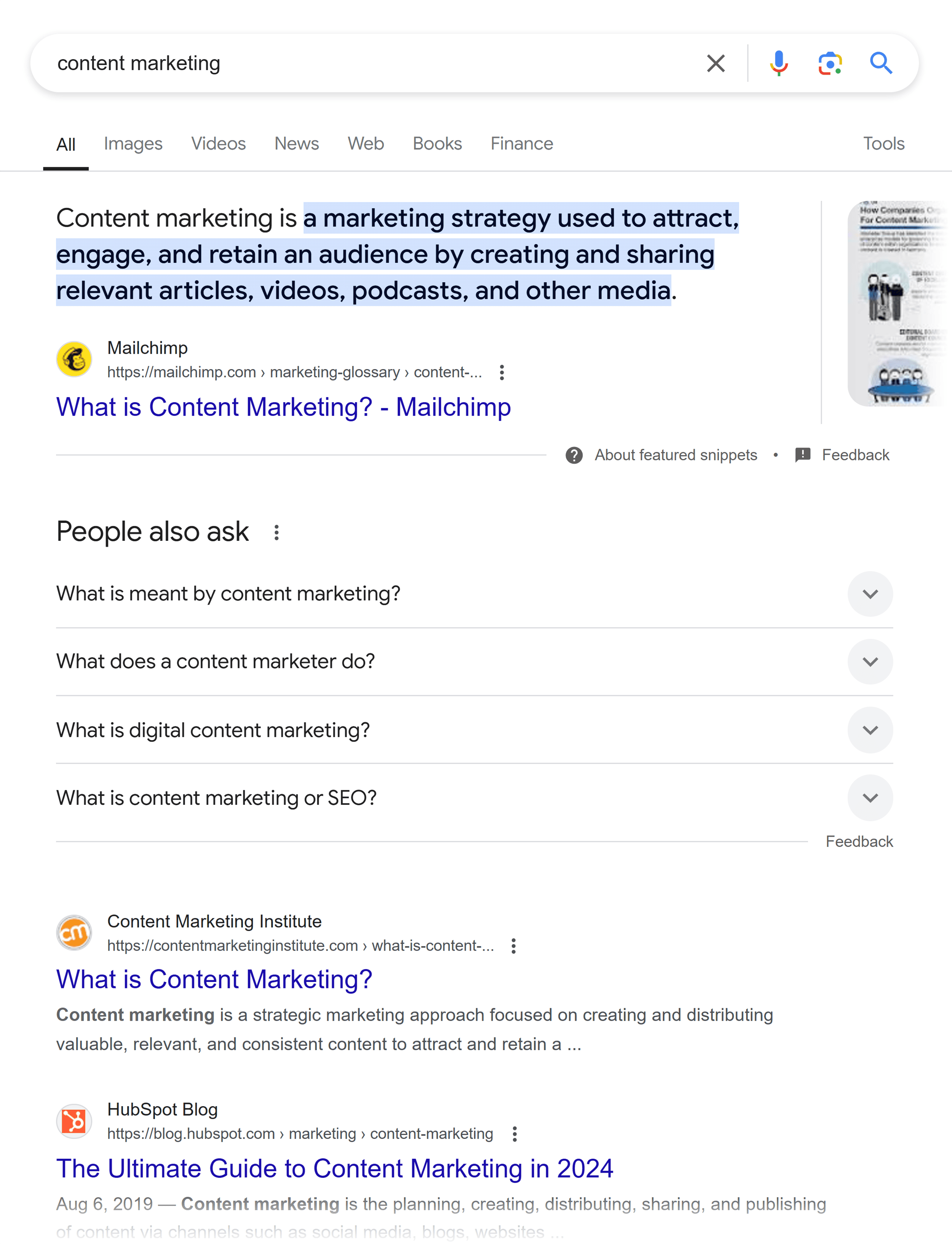 Google SERP – Content marketing Google SERP – Content marketing