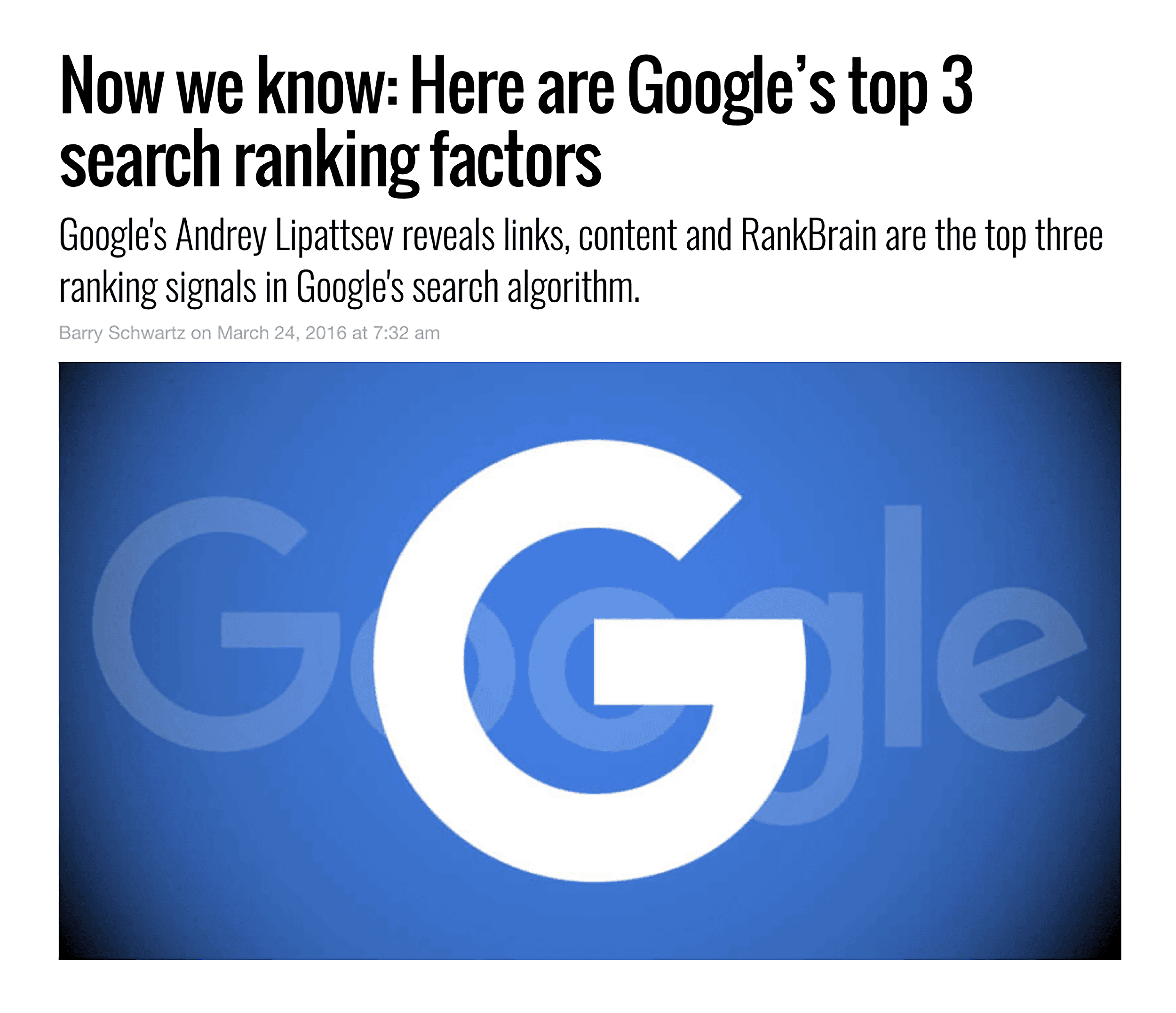 Search ranking factors Search ranking factors