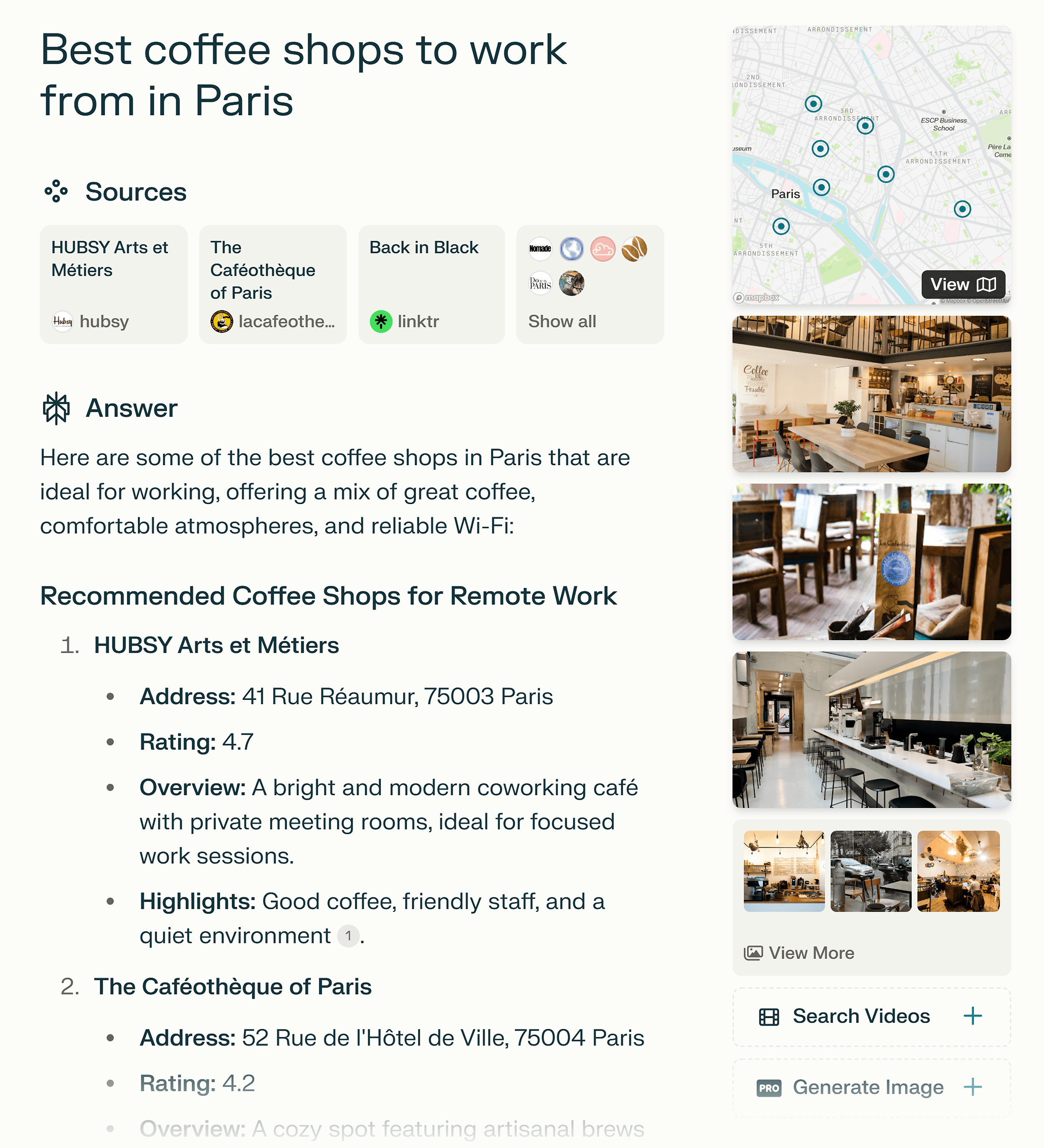 Perplexity – Coffee shops in Paris Perplexity – Coffee shops in Paris