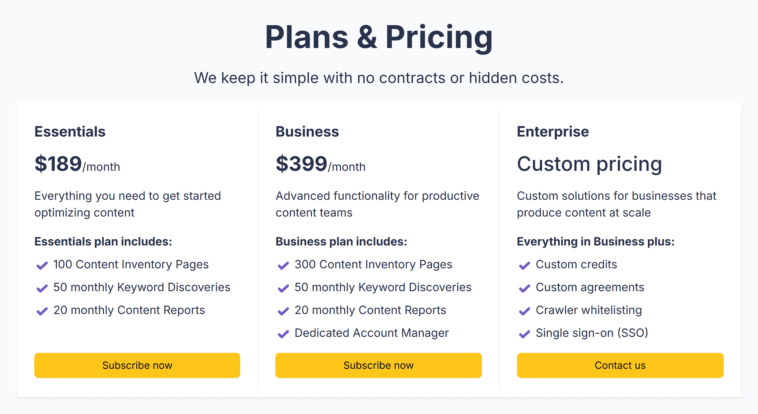 Clearscope – Pricing