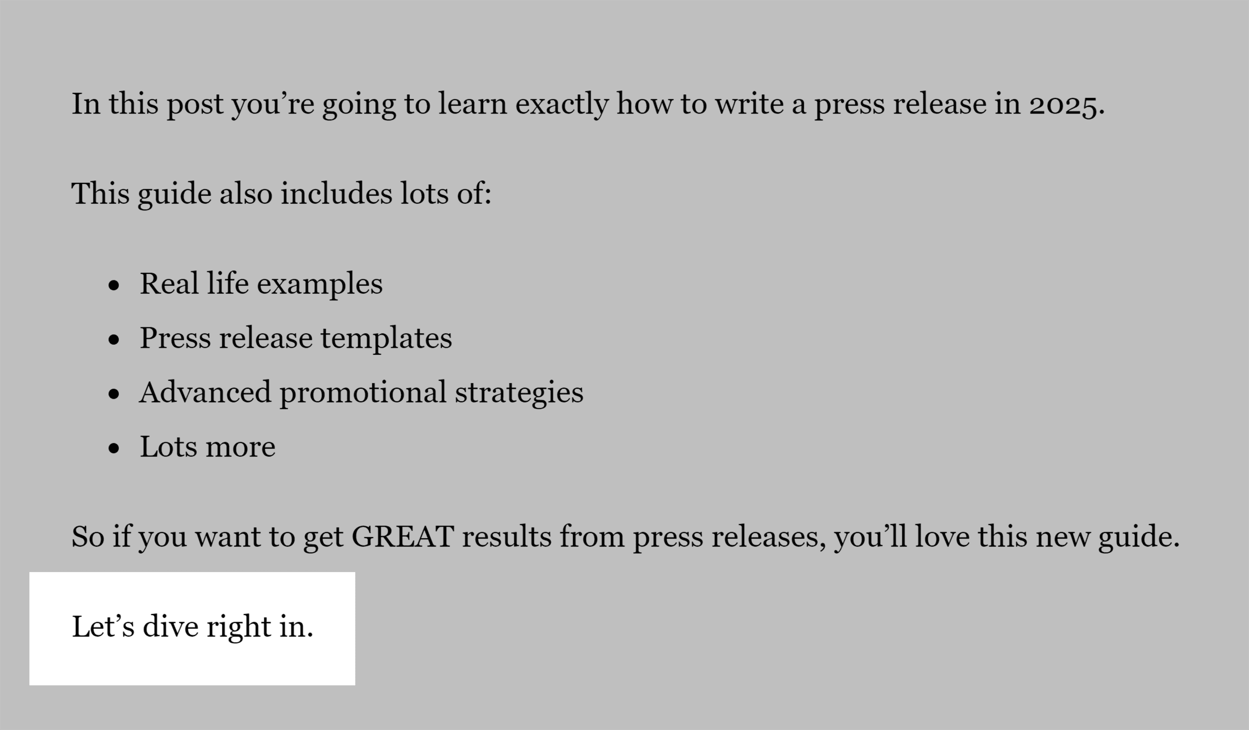 Press Release Post – CTA Press Release Post – CTA