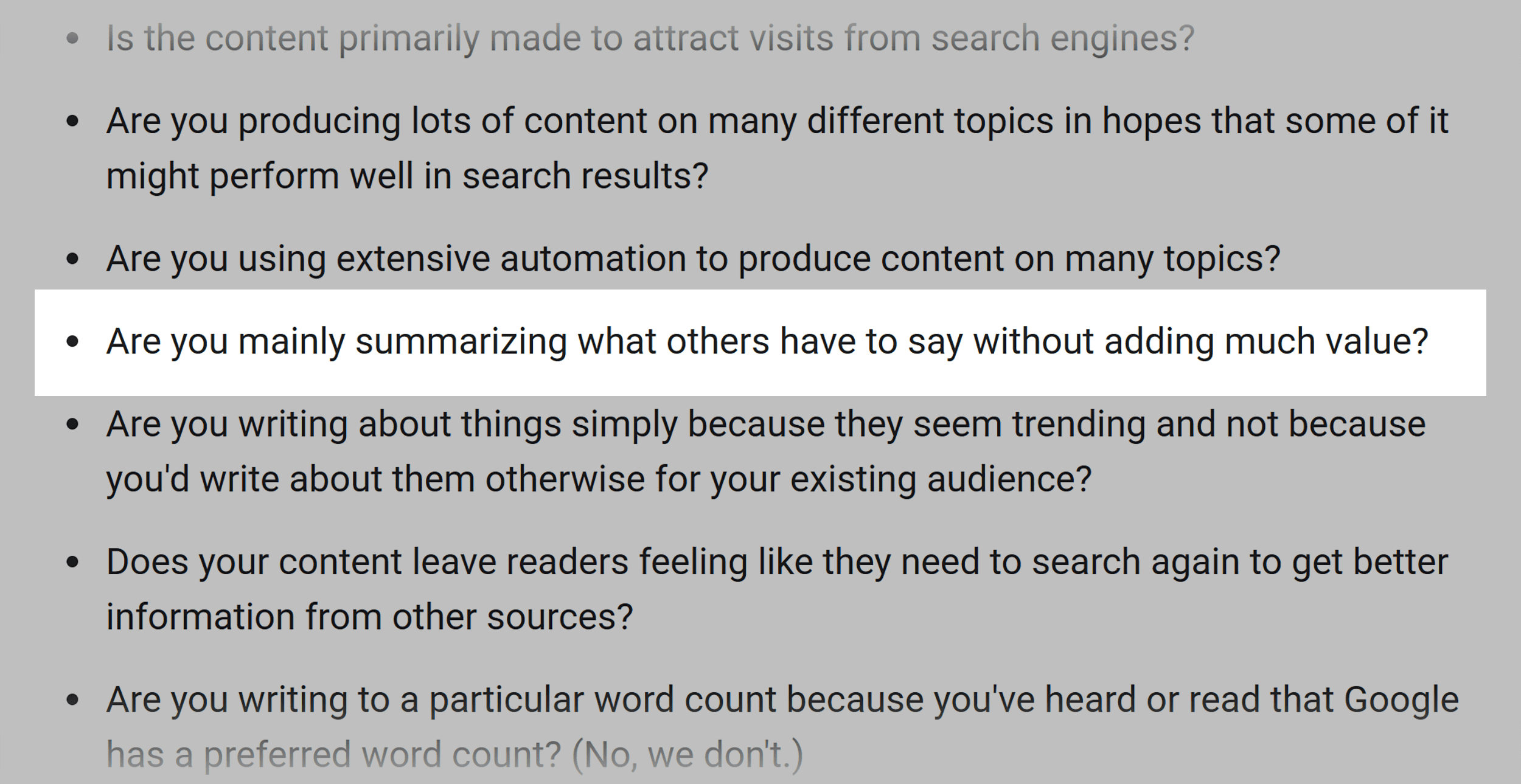 Google advises against generic