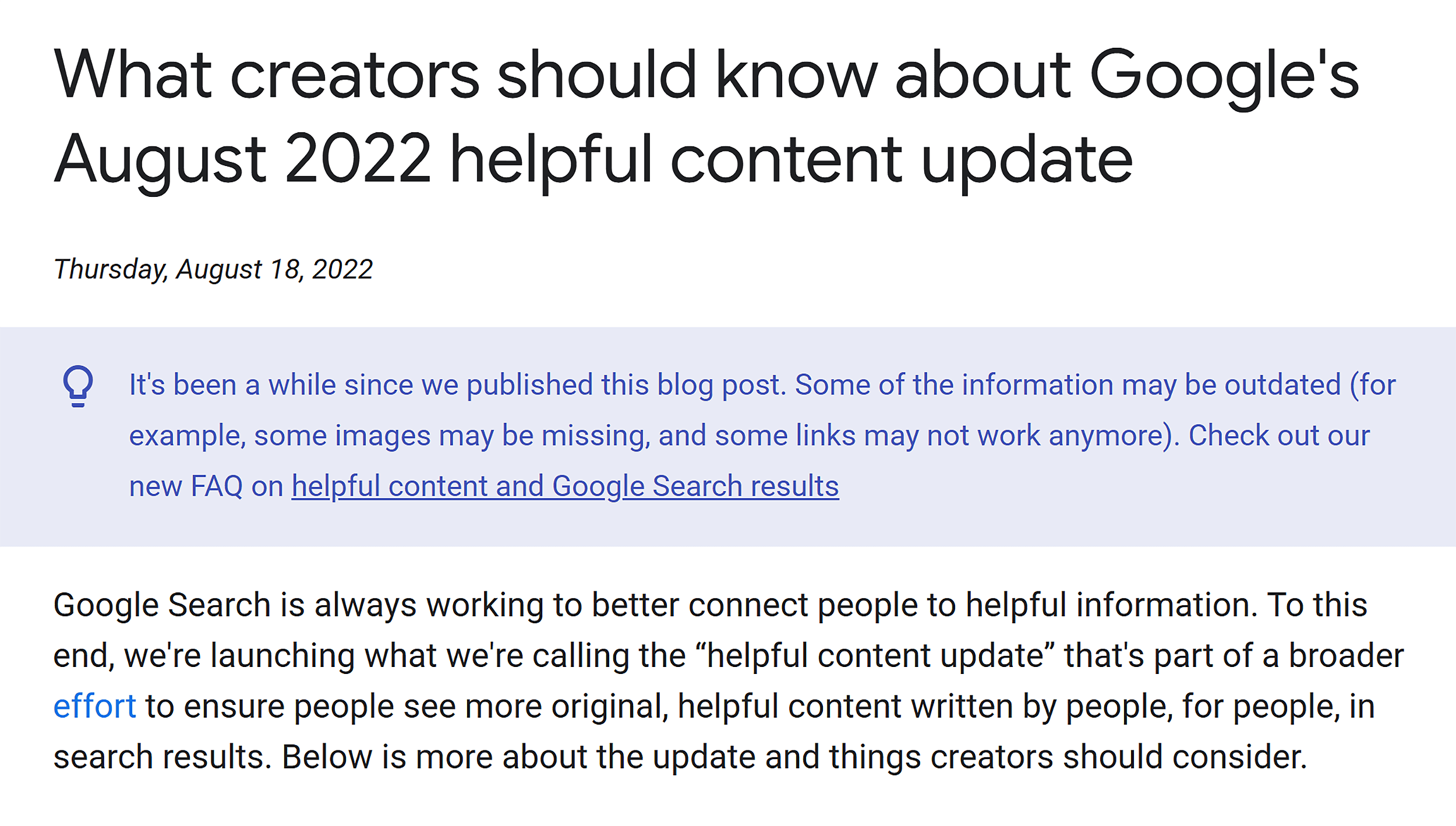 GSC – Helpful content update