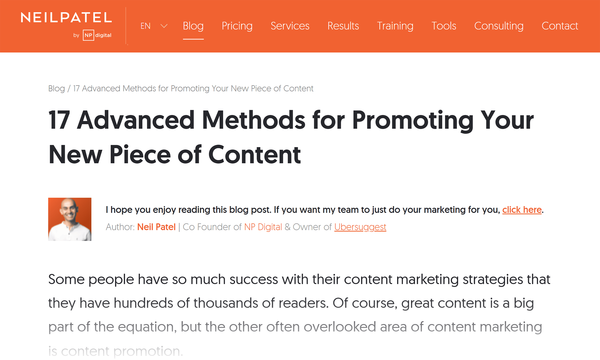 NeilPatel – Advanced Methods for Promoting Your New Piece of Content NeilPatel – Advanced Methods for Promoting Your New Piece of Content