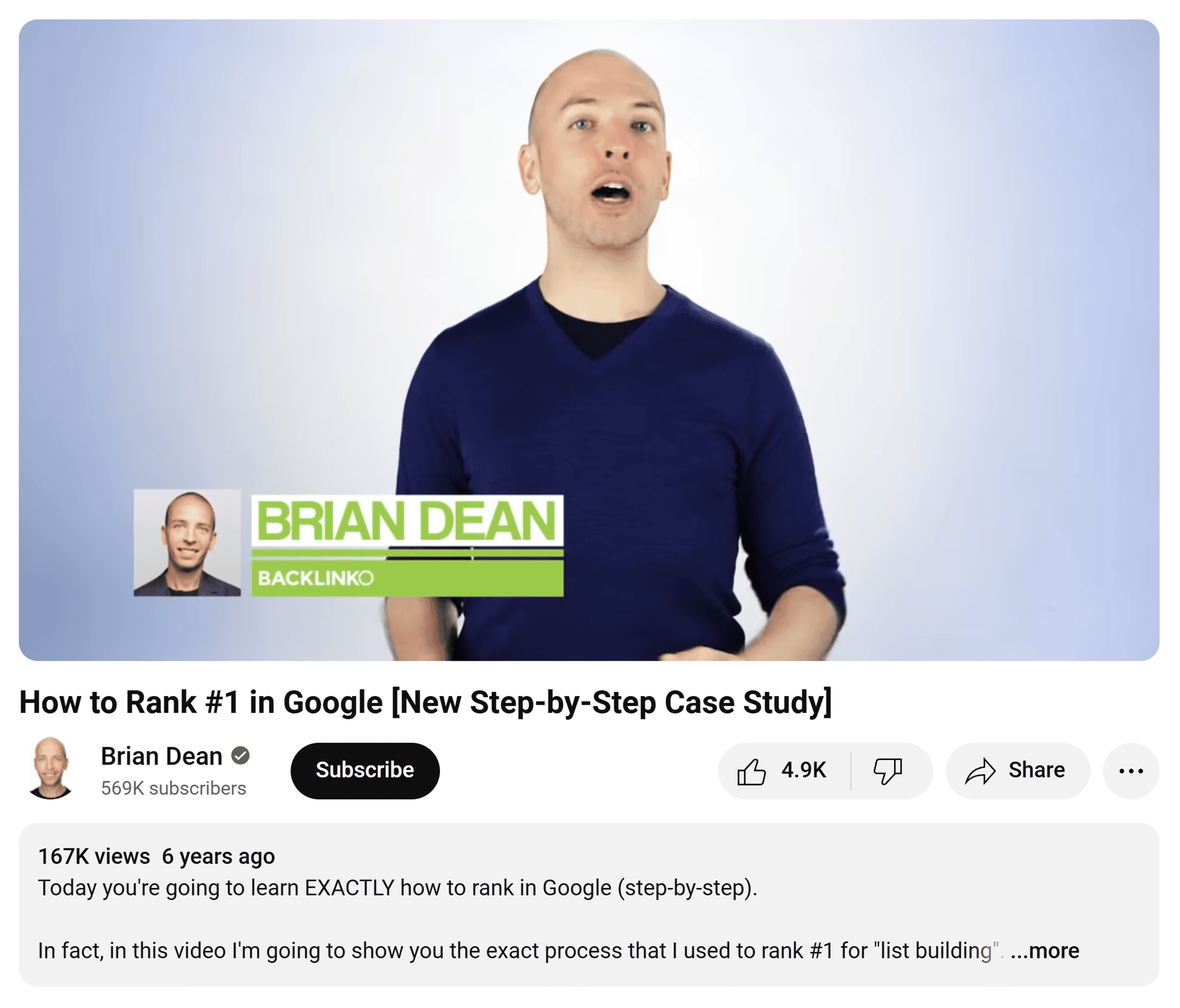 YouTube – Brian Dean – How to Rank #1 YouTube – Brian Dean – How to Rank #1